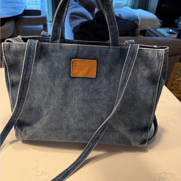 Telfar Medium Denim Tote Bag - Picture 6 of 12